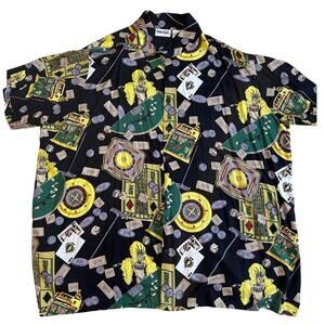 Las Vegas Poker Blackjack Slots Hawaiian King Size button up shirt Size 5XL